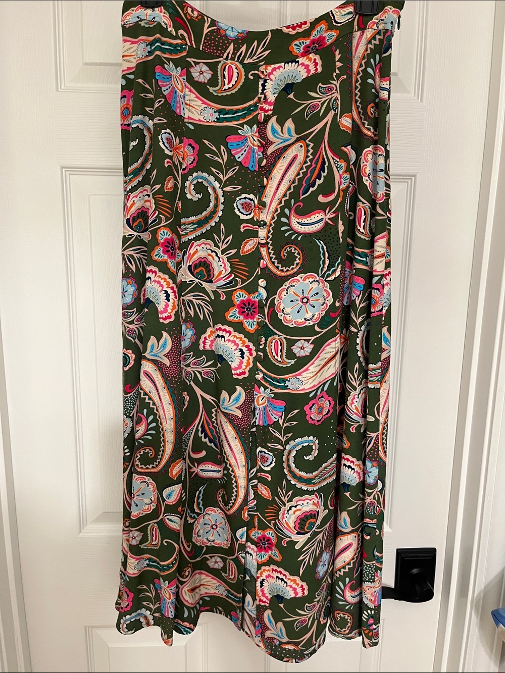 Women’s Loft Olive Green Midi Skirt